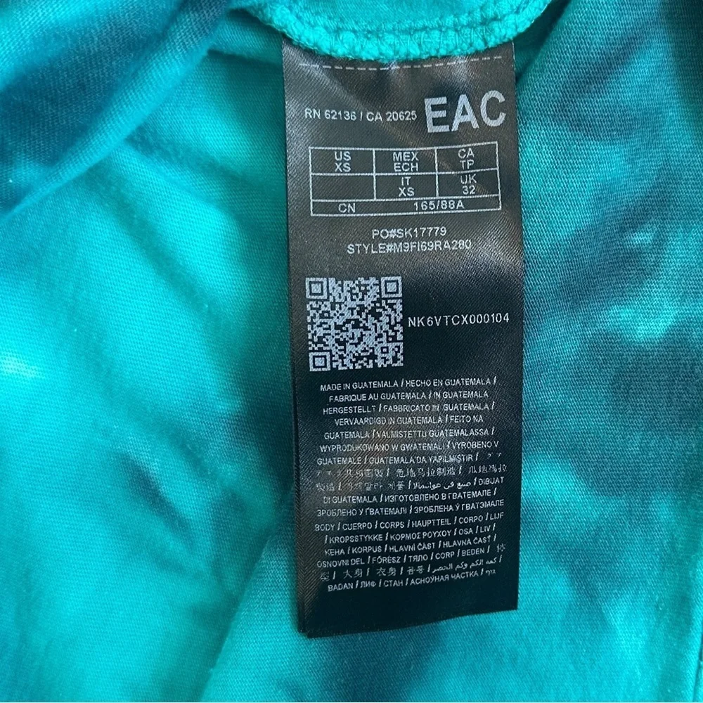 GUESS Originals Tie-Dye Short Sleeve Flag Graphic Tee in Blue Men’s XS - Picture 4 of 5